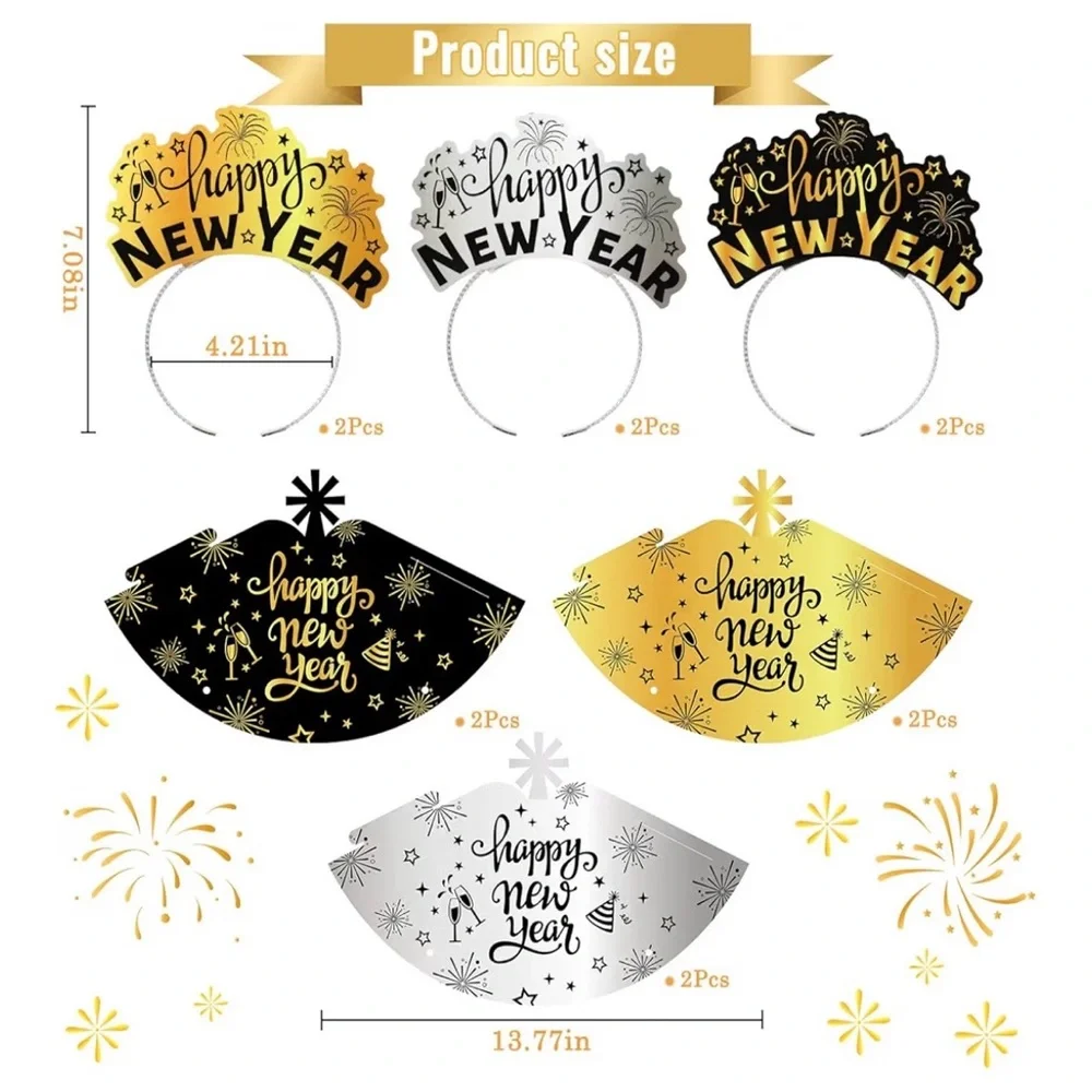 New Year's Eve Party Supplies Set - Gold and Silver (A198)
